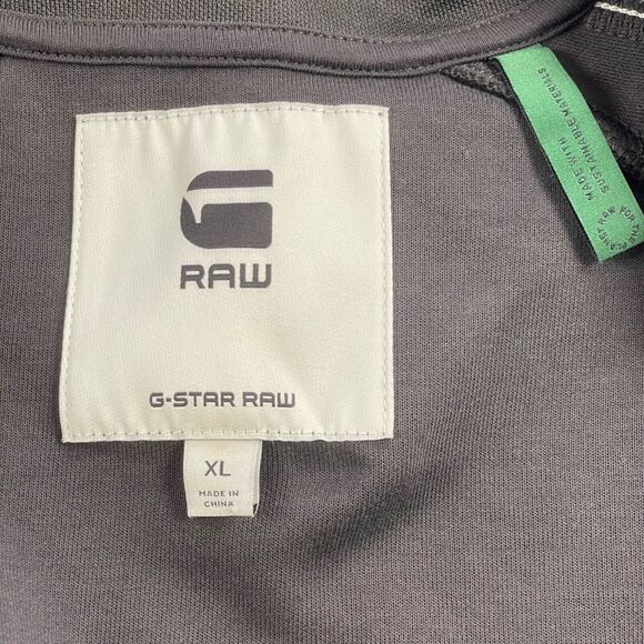 G-star Raw Jacket Mens XL Side Stripe Track Top Full Zip Tape Inset Raven Color - Picture 12 of 16